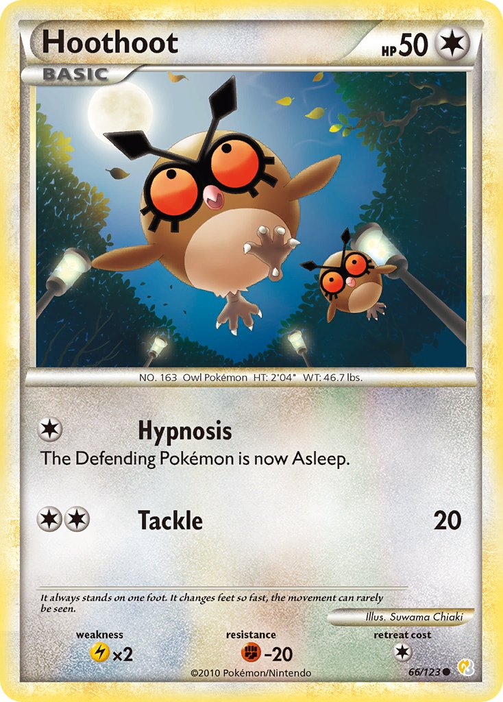 HeartGold & SoulSilver Hoothoot [Reverse Holo] Pokémon card